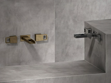 EDGE - 3 hole wall-mounted waterfall washbasin tap by The Watermark Collection - view 2